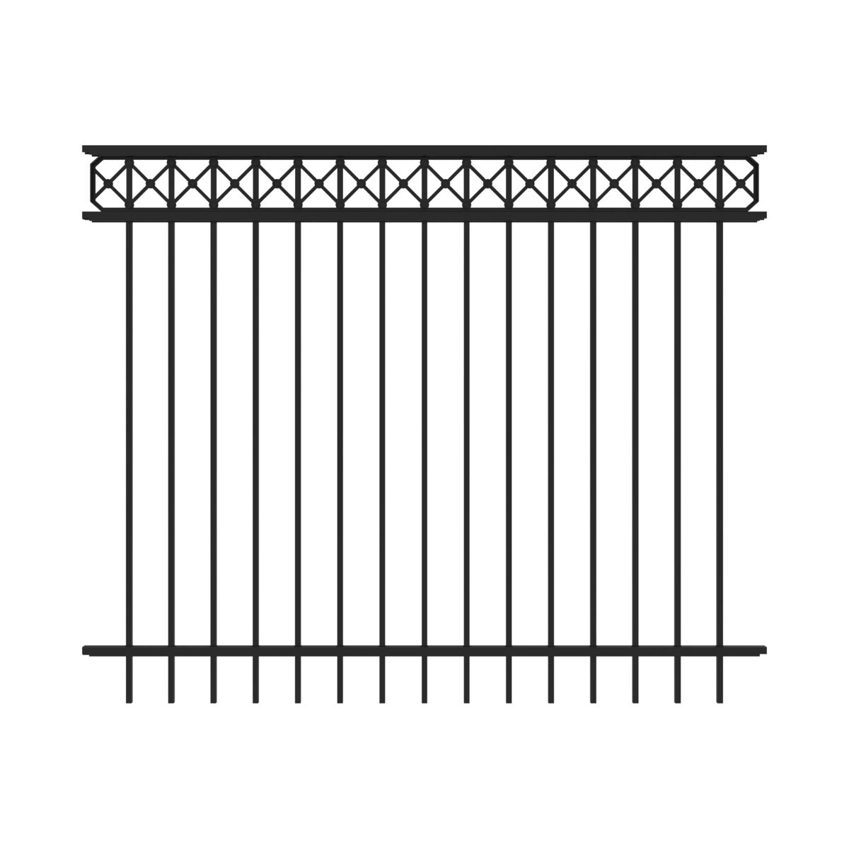 Flint Harbor Series - Fence Panel - 5' x 6'-Aluminum Fence Panels-ActiveYards-Black-FenceCenter