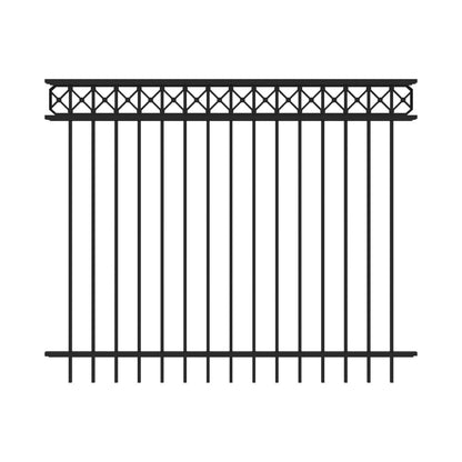 Flint Harbor Series - Fence Panel - 5' x 6'-Aluminum Fence Panels-ActiveYards-Black-FenceCenter