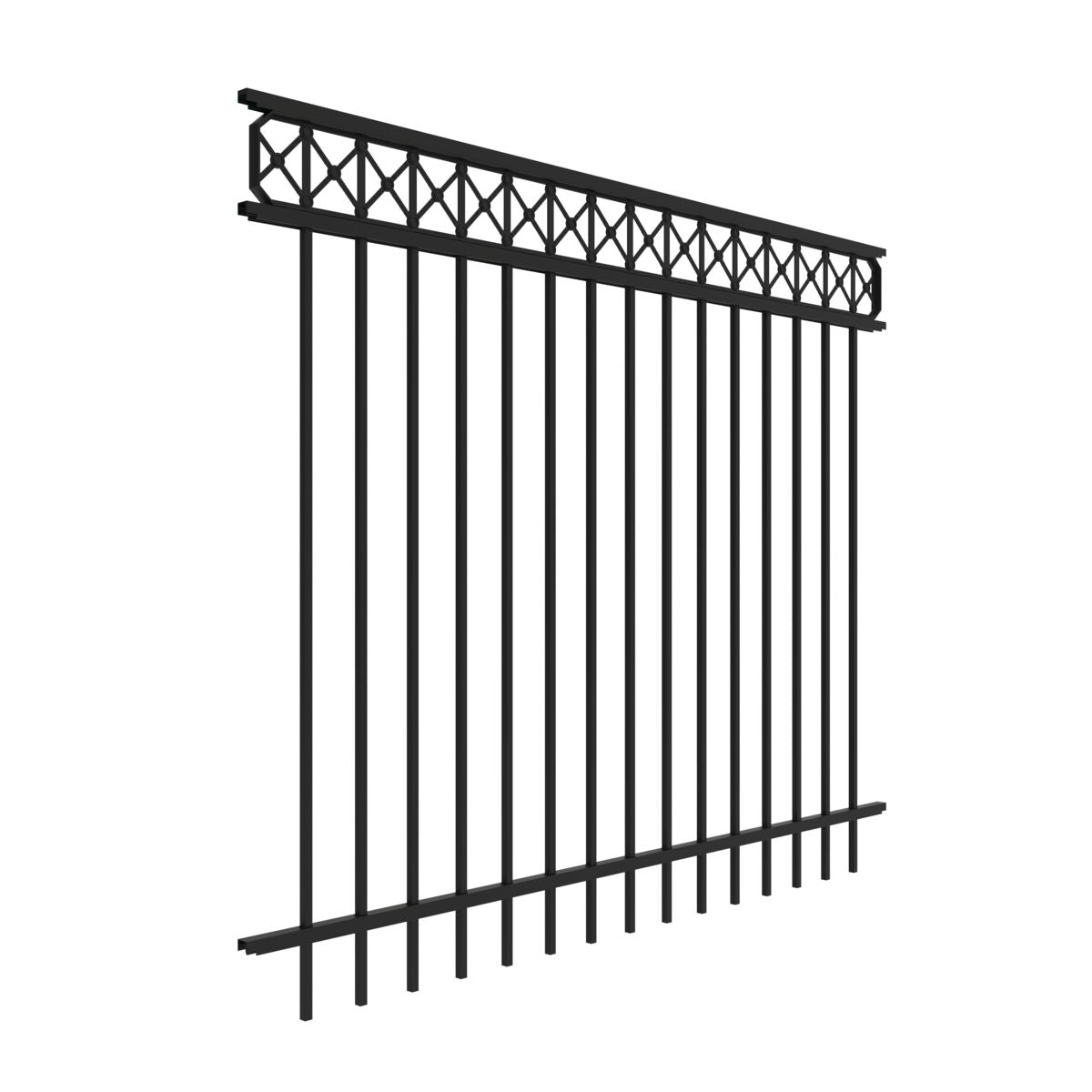 Flint Harbor Series - Fence Panel - 5' x 6'-Aluminum Fence Panels-ActiveYards-Black-FenceCenter