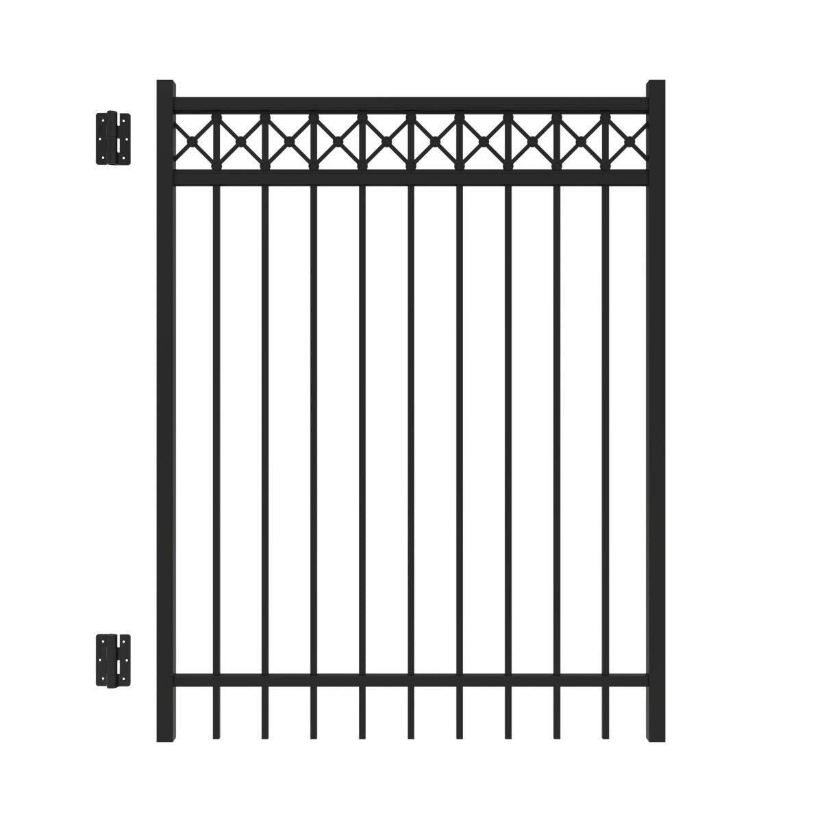 Flint Harbor Series - Straight Gate - 5' x 4'-Aluminum Fence Gates-ActiveYards-Black-FenceCenter