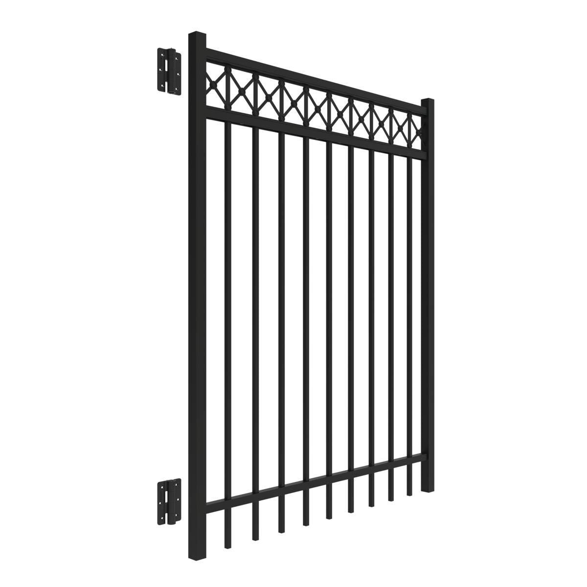 Flint Harbor Series - Straight Gate - 5' x 4'-Aluminum Fence Gates-ActiveYards-Black-FenceCenter