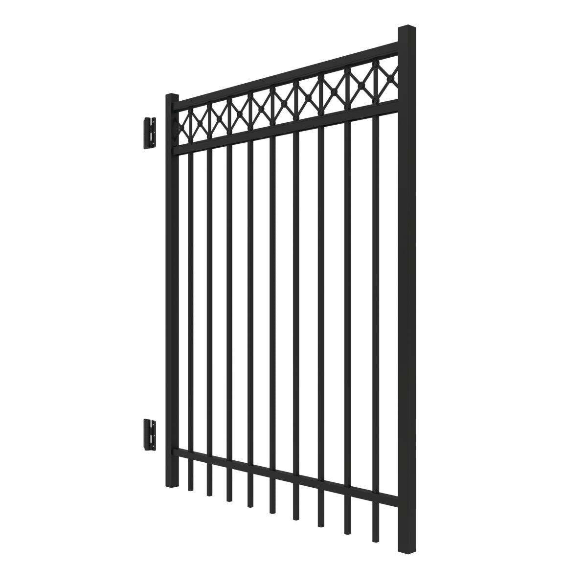 Flint Harbor Series - Straight Gate - 5' x 4'-Aluminum Fence Gates-ActiveYards-Black-FenceCenter