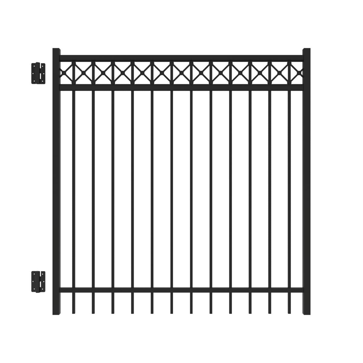 Flint Harbor Series - Straight Gate - 5' x 5'-Aluminum Fence Gates-ActiveYards-Black-FenceCenter