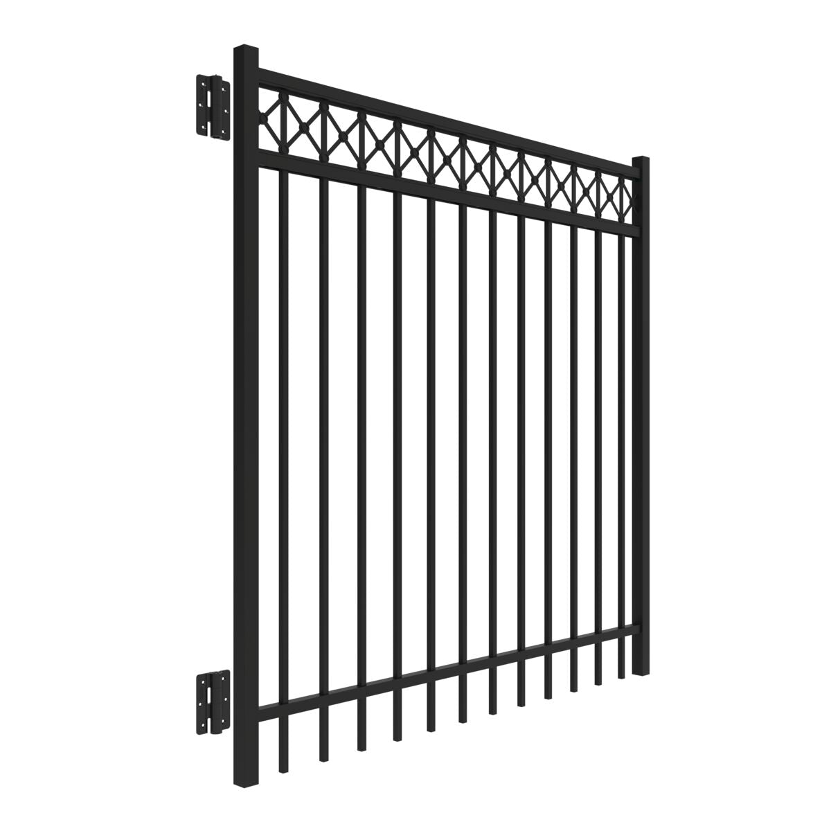 Flint Harbor Series - Straight Gate - 5' x 5'-Aluminum Fence Gates-ActiveYards-Black-FenceCenter