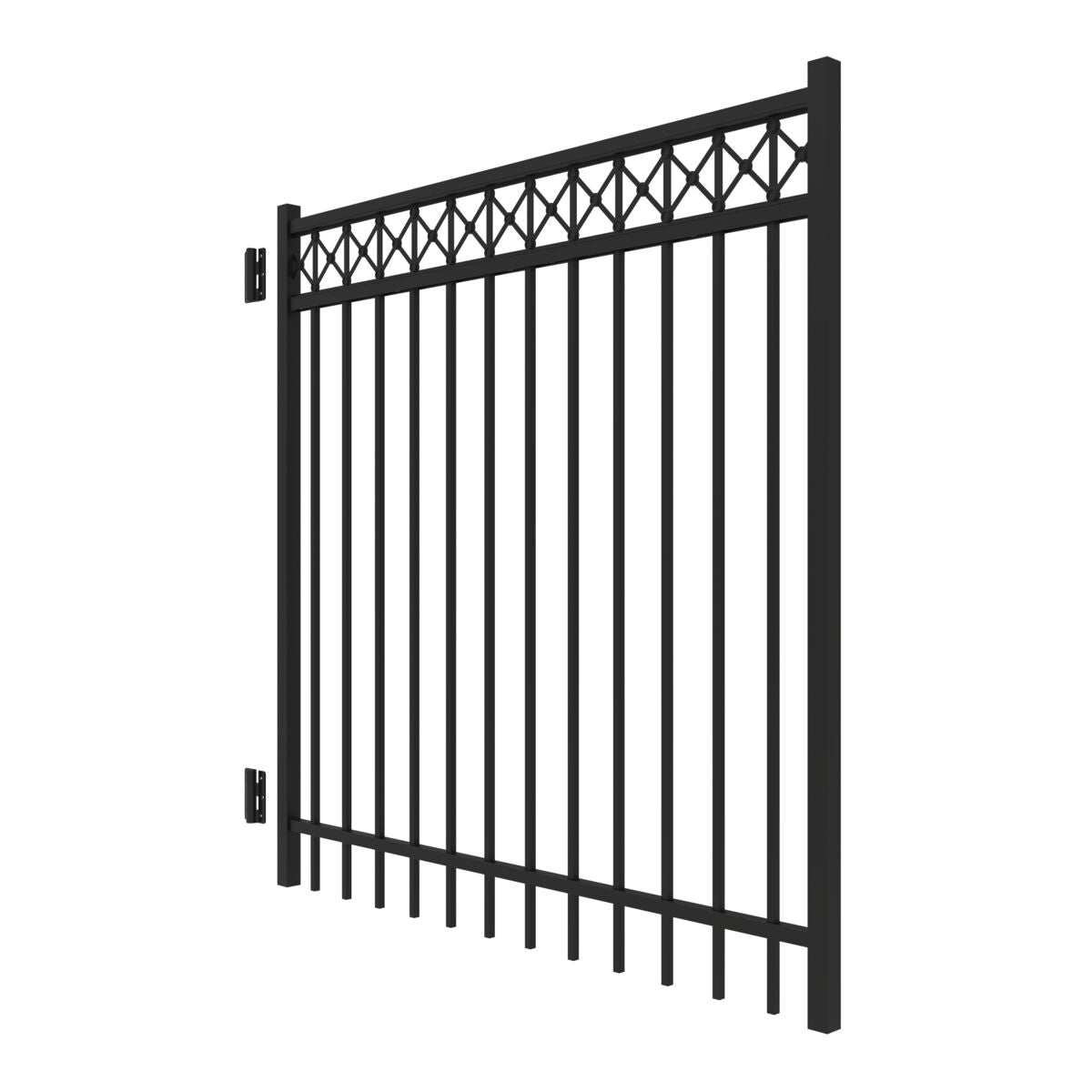 Flint Harbor Series - Straight Gate - 5' x 5'-Aluminum Fence Gates-ActiveYards-Black-FenceCenter