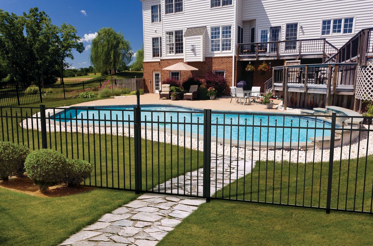 Amethyst Home Series - Fence Panel - 4½' x 6' Drop Rail-Aluminum Fence Panels-ActiveYards-Black-FenceCenter