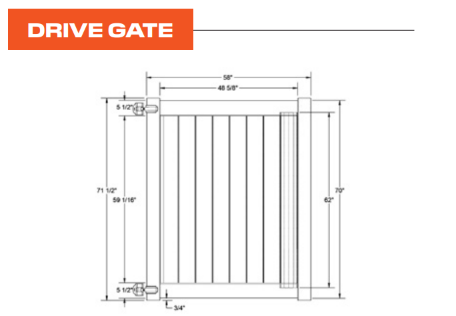 Dogwood Garden Series- Drive Gate - 6' x 58"