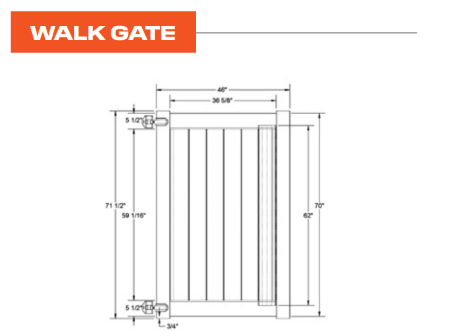 Dogwood Garden Series - Walk Gate  6' x 46"