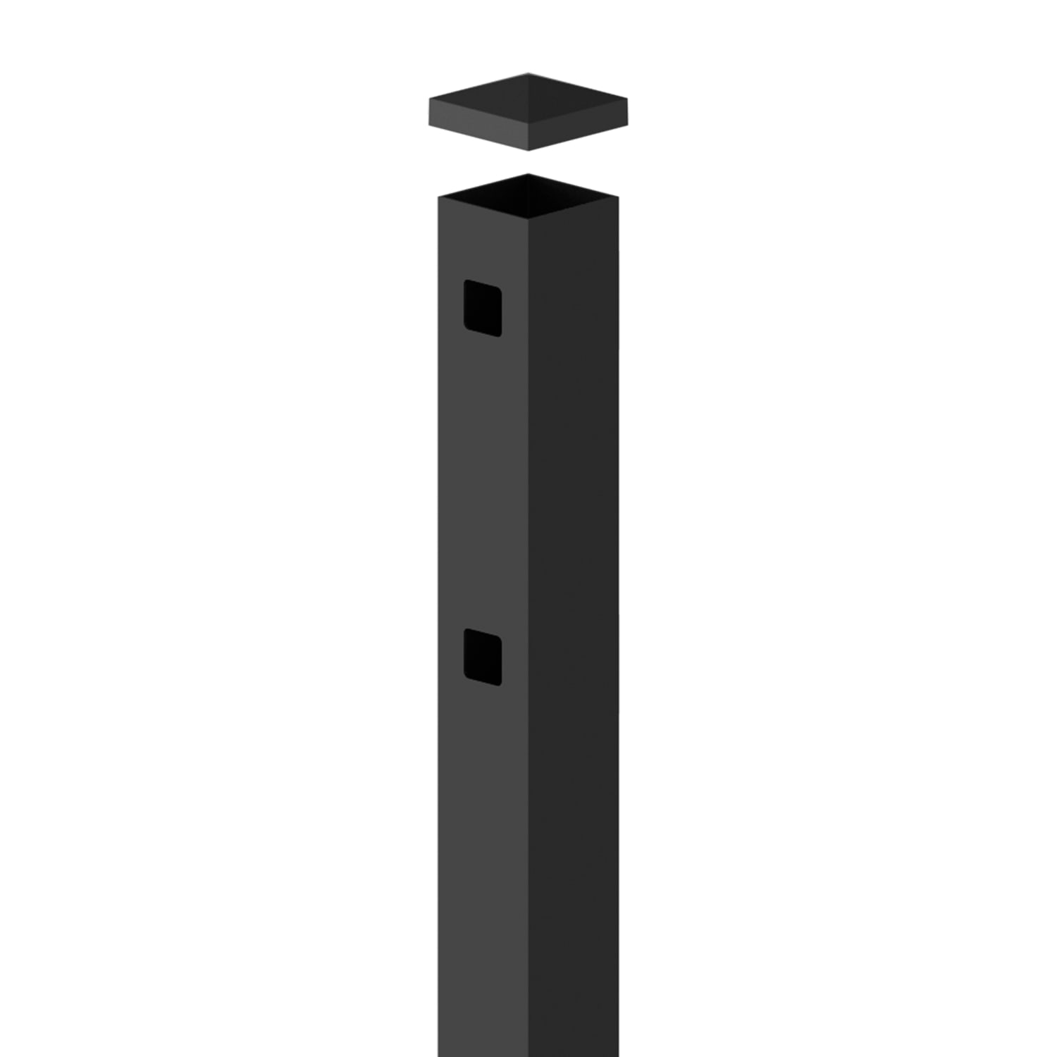 End Post - 2" x 2" x 70" (B)-Aluminum Fence Posts-ActiveYards-Black-FenceCenter