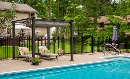 Granite Haven Series - Fence Panel - 4½' x 8' Drop Rail-Aluminum Fence Panels-ActiveYards-Black-FenceCenter