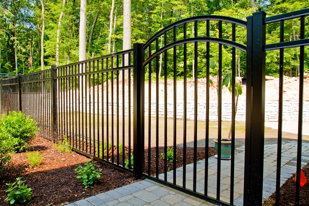 Granite Haven Series - Fence Panel - 4½' x 8' Drop Rail-Aluminum Fence Panels-ActiveYards-Black-FenceCenter