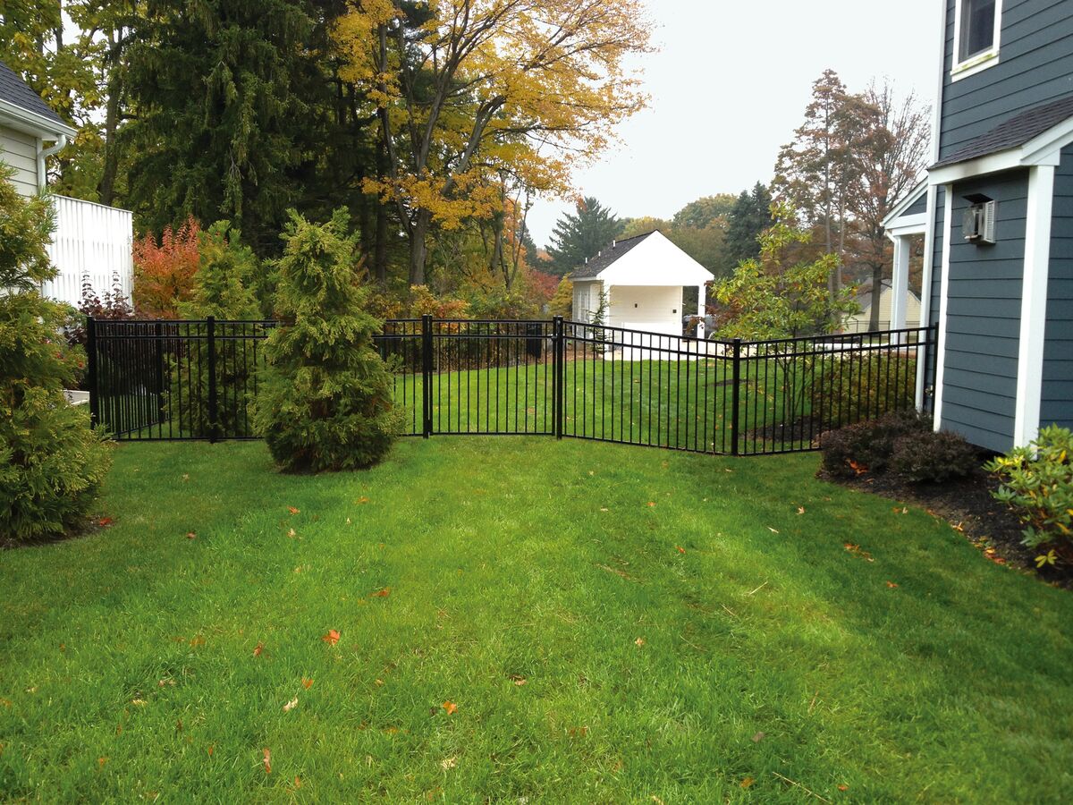 Granite Haven Series - Fence Panel - 4½' x 8' Drop Rail-Aluminum Fence Panels-ActiveYards-Black-FenceCenter