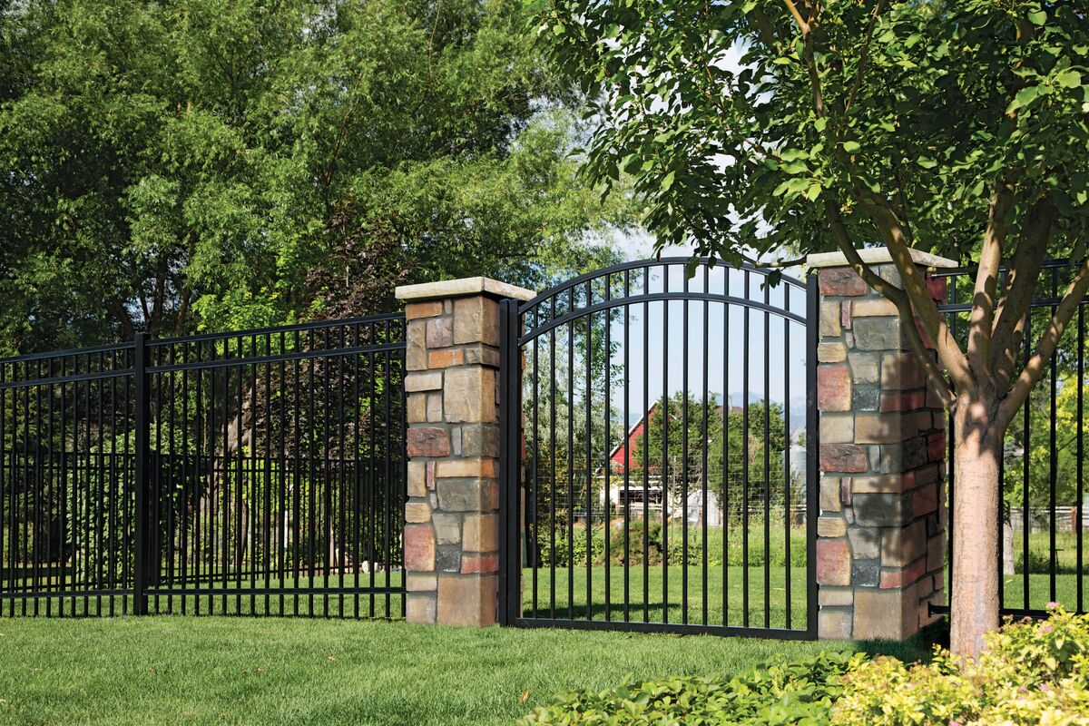 Granite Haven Series - Fence Panel - 5' x 8'-Aluminum Fence Panels-ActiveYards-Black-FenceCenter