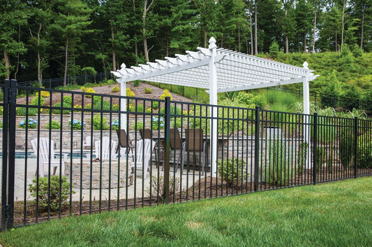 Granite Home Series - Fence Panel - 4½' x 6' Drop Rail-Aluminum Fence Panels-ActiveYards-Black-FenceCenter