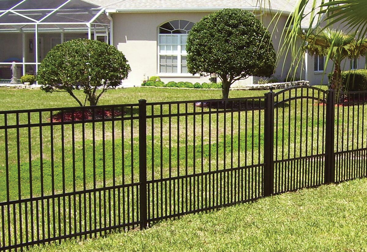 Jasper Harbor Series - Fence Panel - 5' x 6'-Aluminum Fence Panels-ActiveYards-Black-FenceCenter