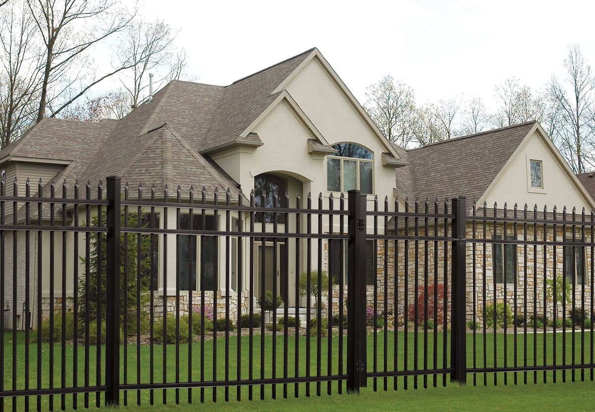 Marble Haven Series - Fence Panel - 5' x 8'-Aluminum Fence Panels-ActiveYards-Black-FenceCenter